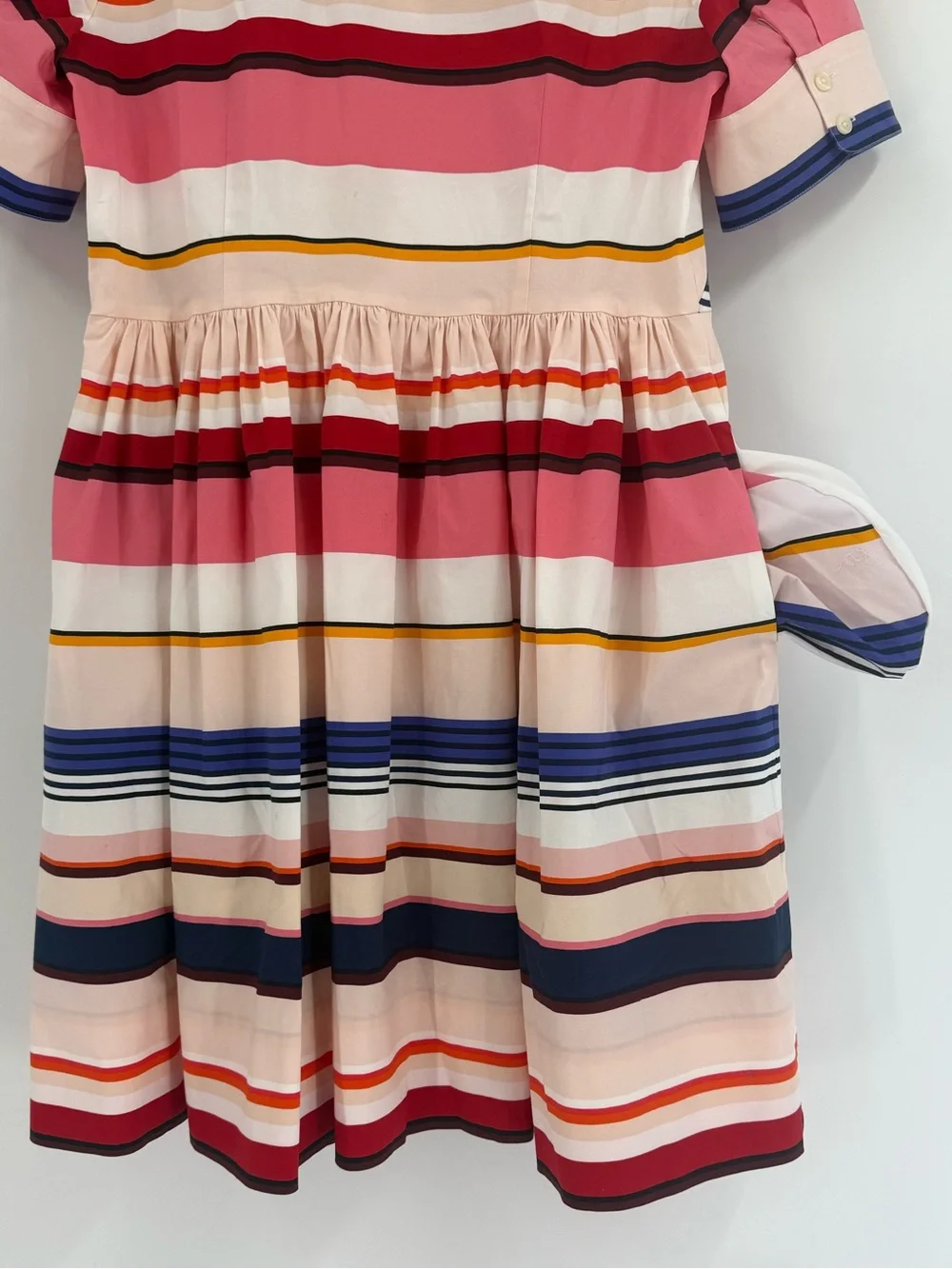 Kate Spade New York Berber Preppy Vibrant Horizontal Stripe Shirtdress, Size 10